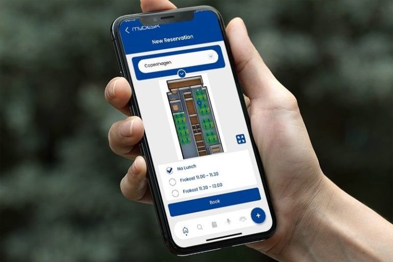 Deskbooking - MyDesk mobile in hand