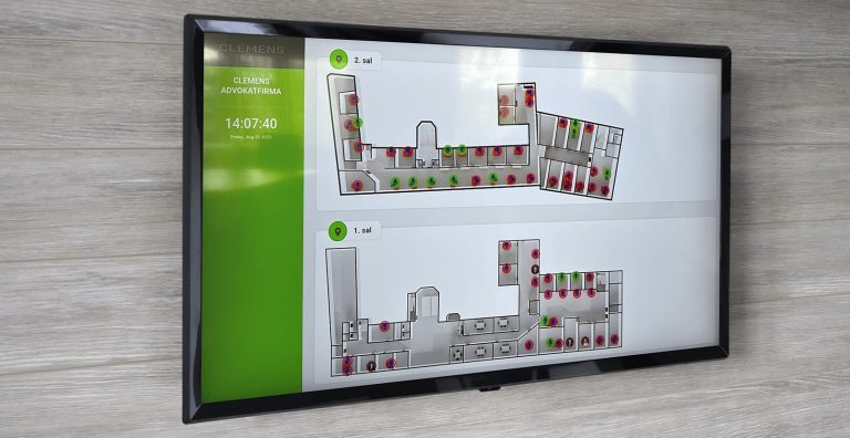 Info screen showing floor plans