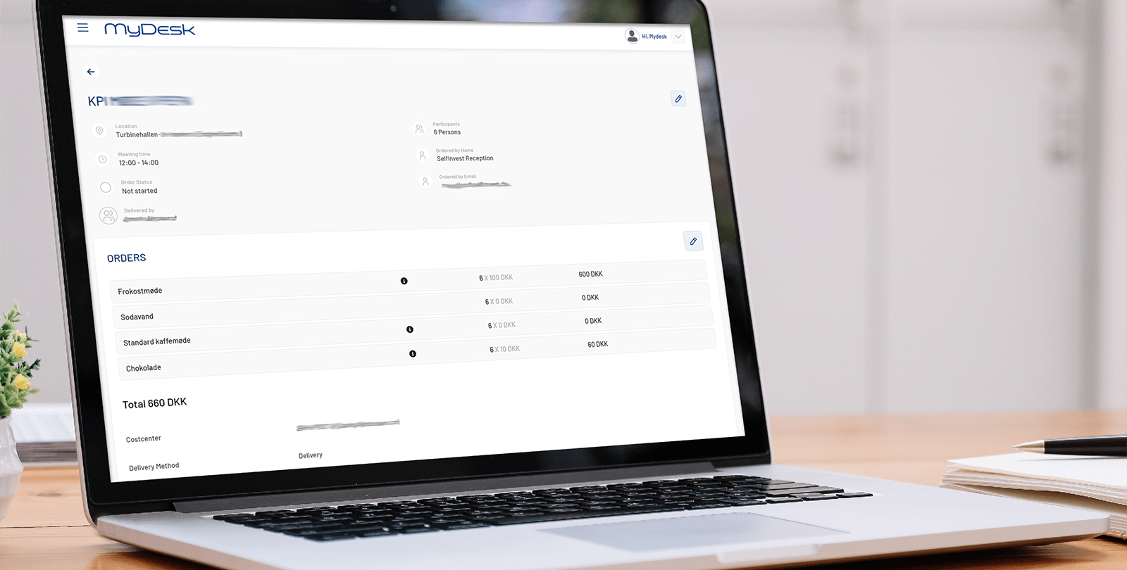 Catering administration fra desktop