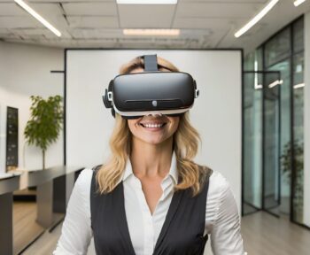 VR headset in office reception