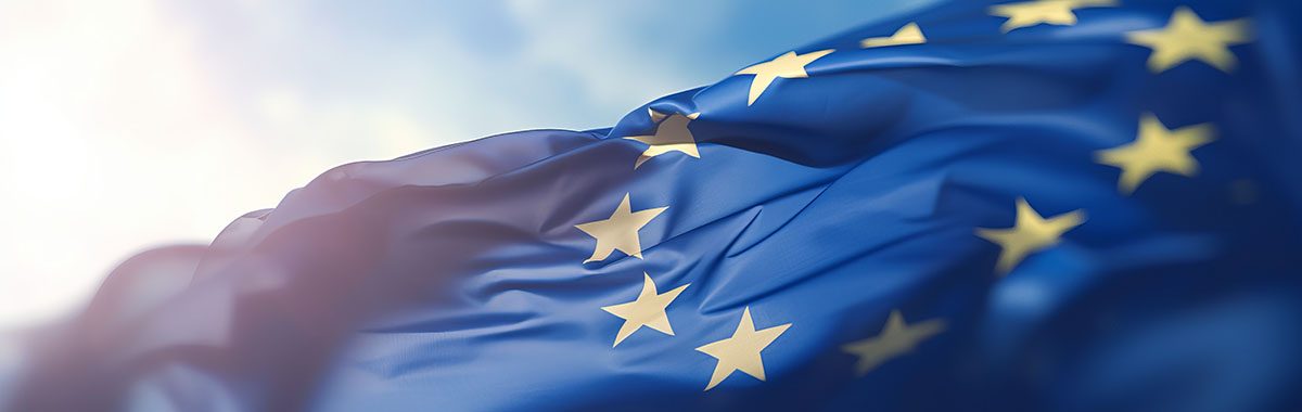 EU flag waving in the wind