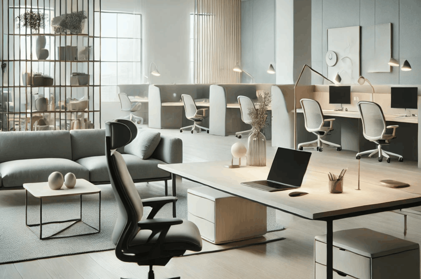 stort lyst kontor
