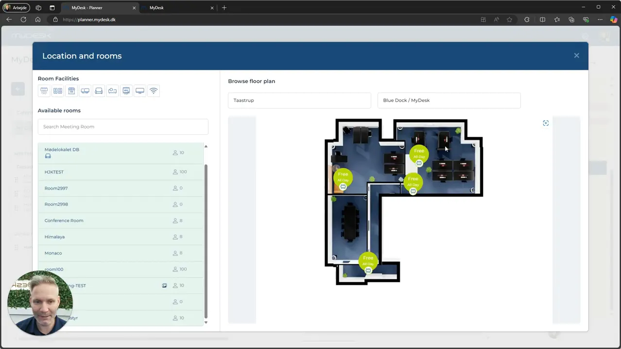 Using floor plans to find meeting rooms