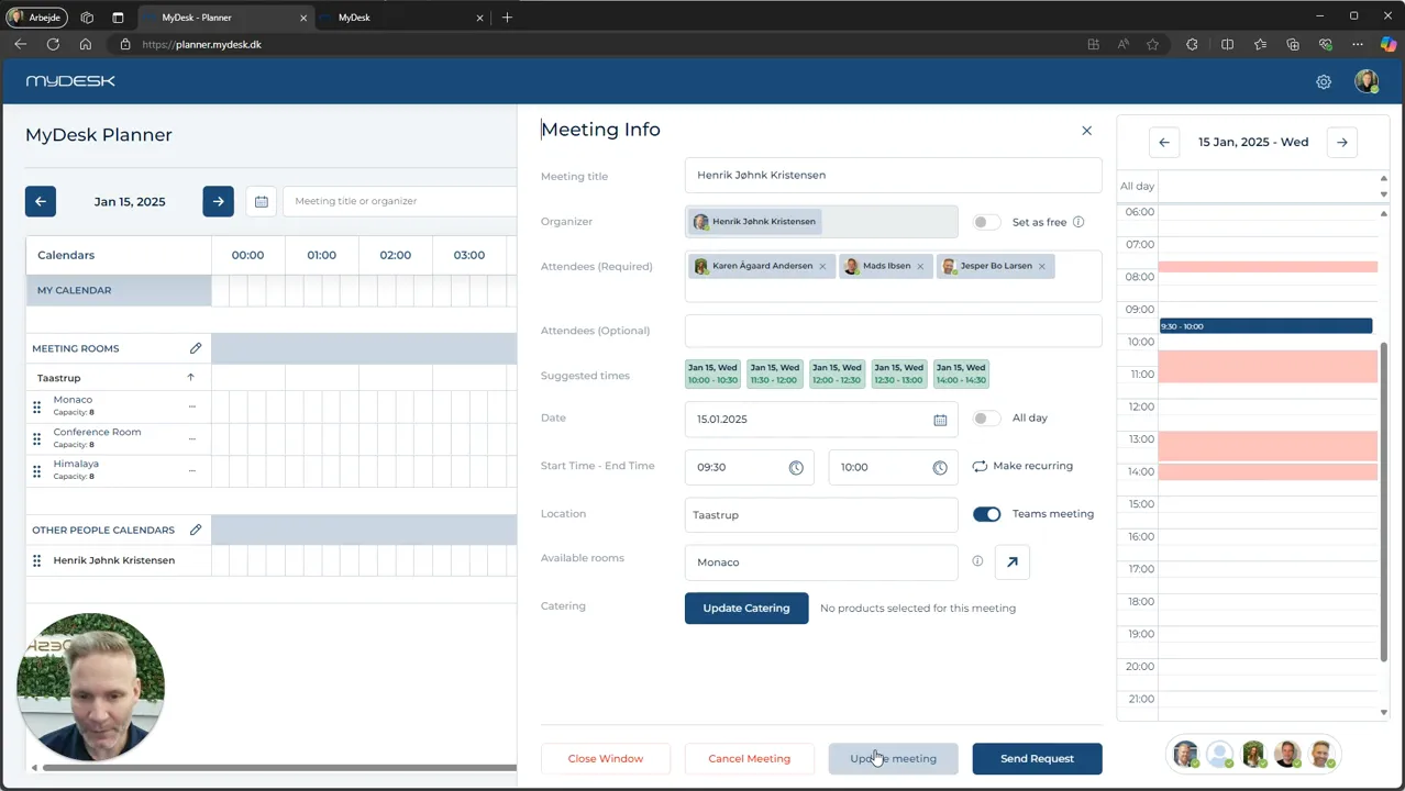 Edge to Opinion button in MyDesk Planner