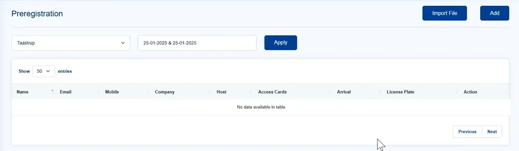 Pre-registration options on MyDesk