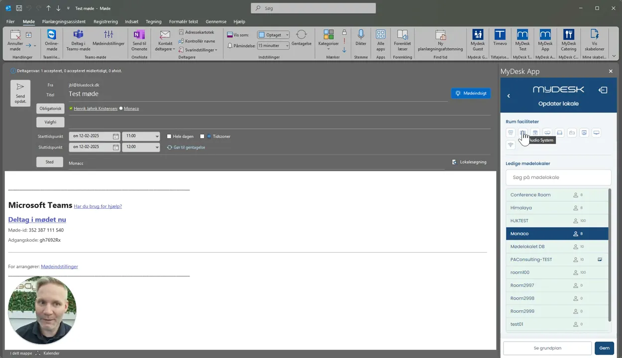 Filtrering af faciliteter i MyDesk Add