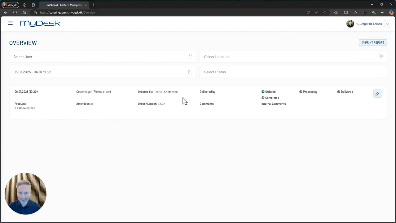 Real-time updates for orders