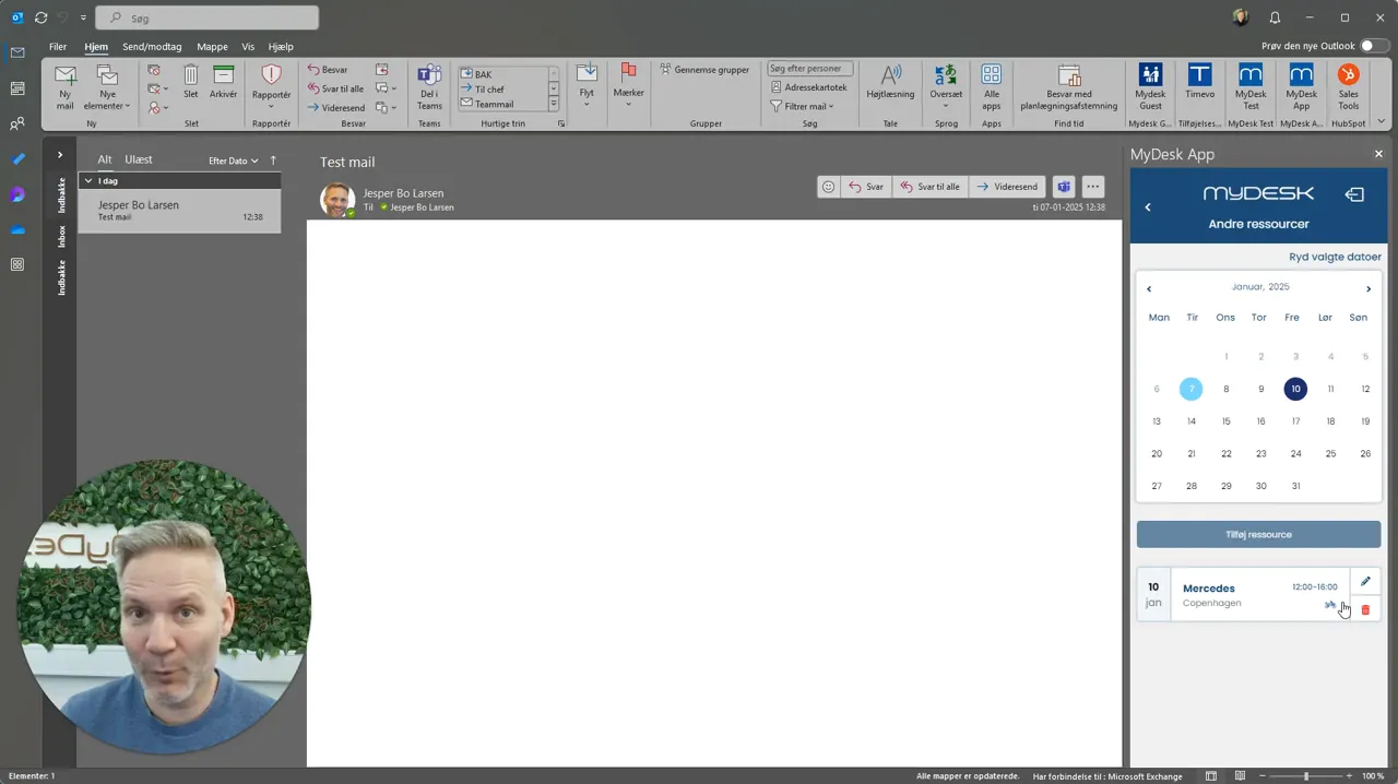 Liste over tilgængelige ressourcer i MyDesk