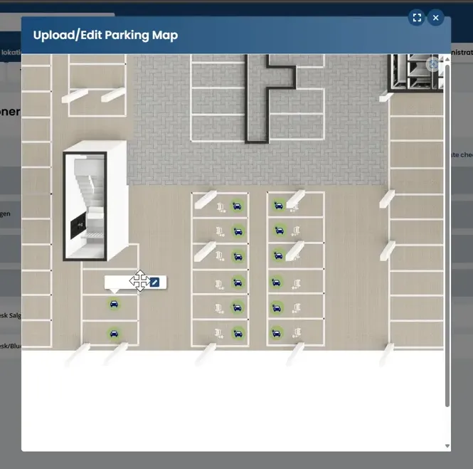 Editing parking cards in MyDesk