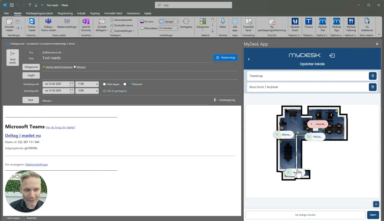 Visning af grundplanen i MyDesk Add