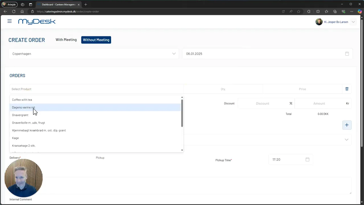 Adding products to the order