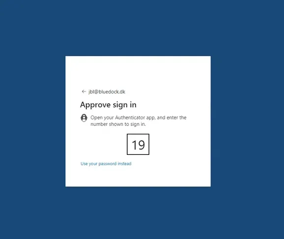 Indtastning af Authentication kode