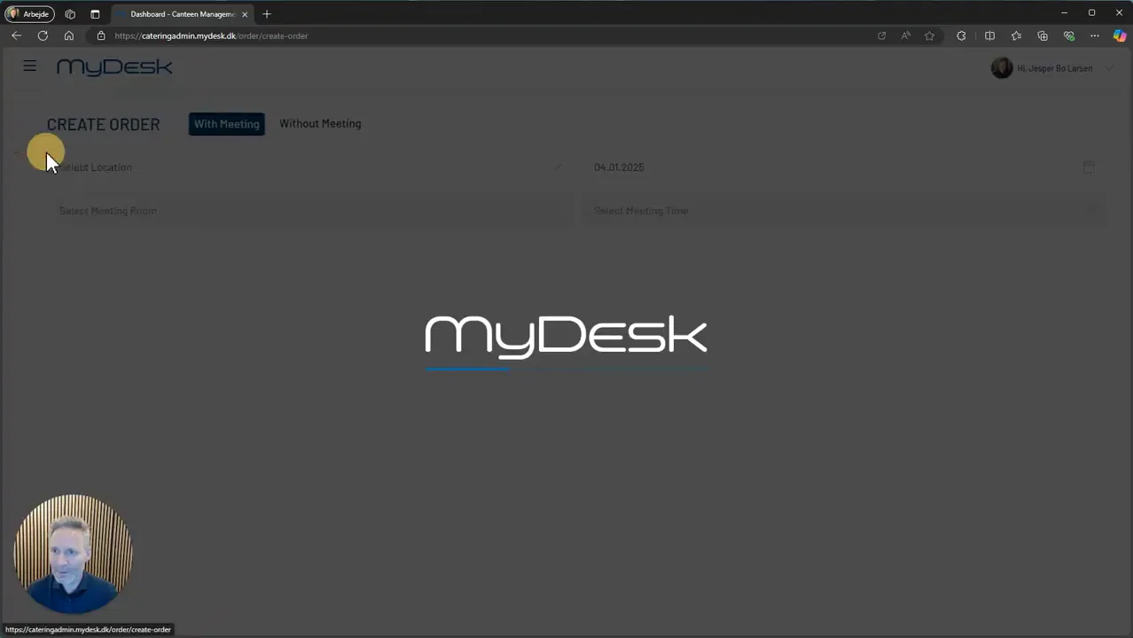 Opening of Mydesk.dk catering admin