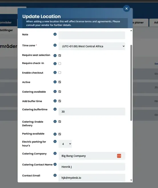 Overview of administration rights in MyDesk
