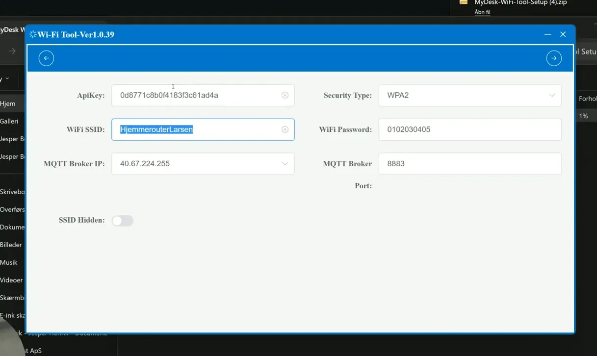 Indtast API-nøgle