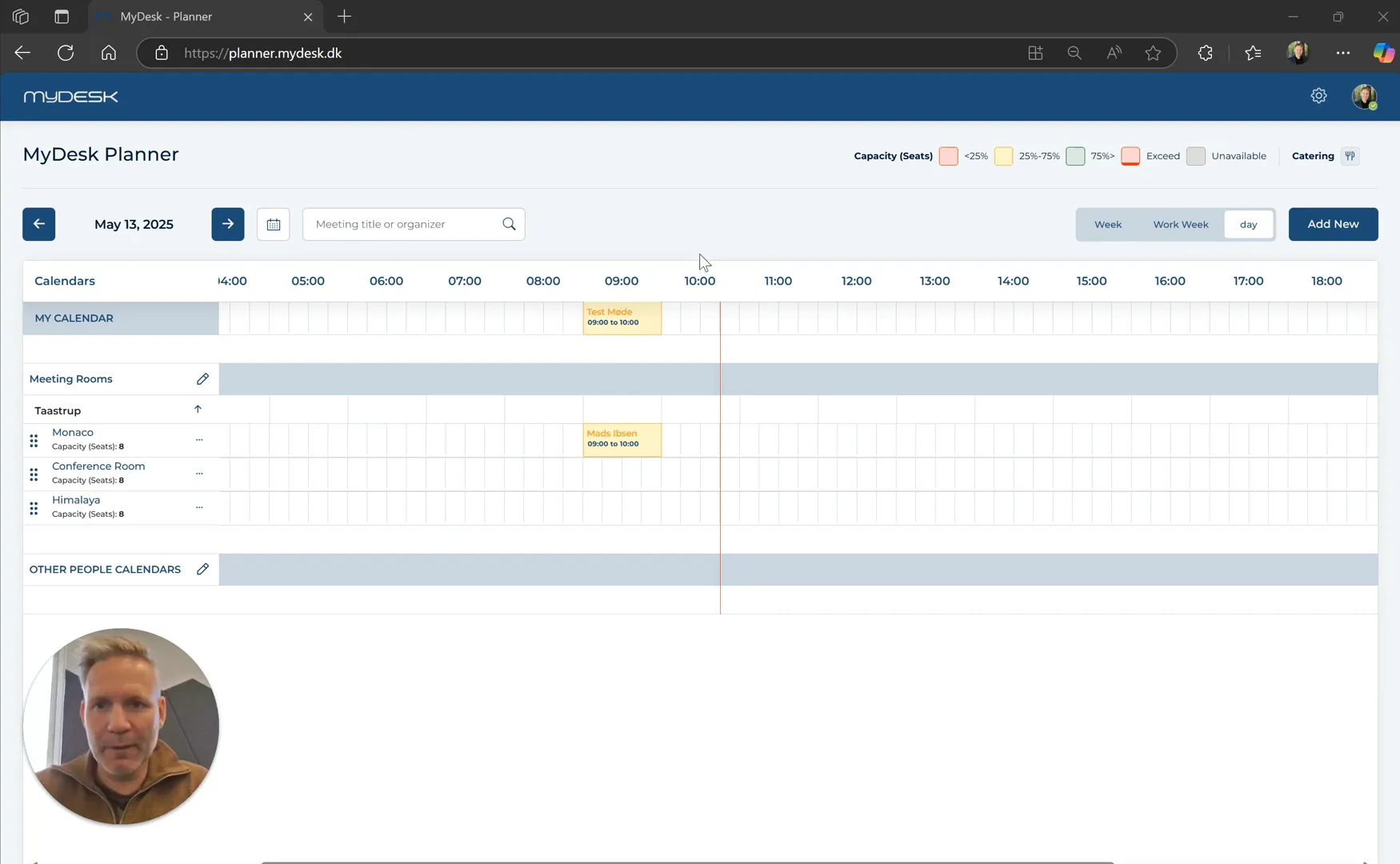 MyDesk Planner interface