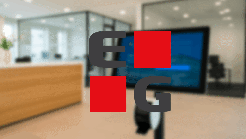 EG logo og reception
