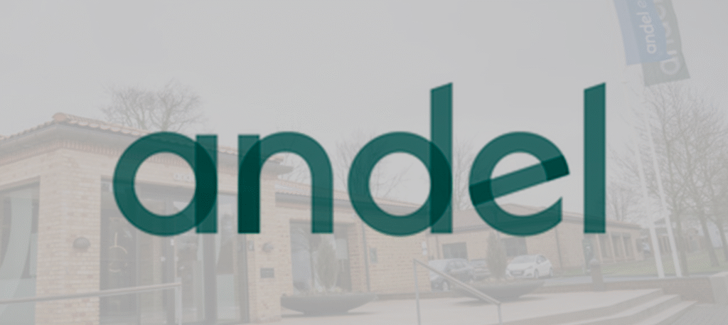 andel logo og bygning