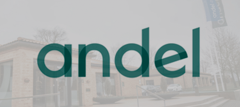 andel logo og bygning