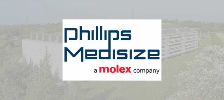 Philips Medisize logo og bygning
