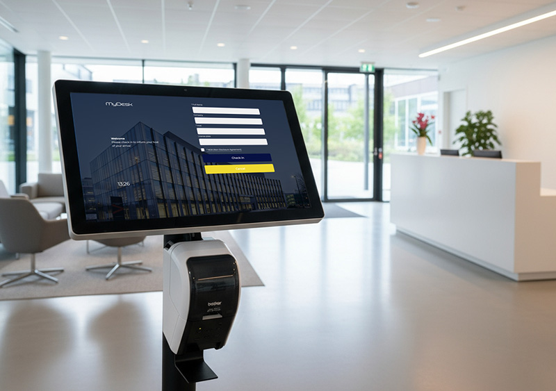 21 inch touch screen - visitor registration