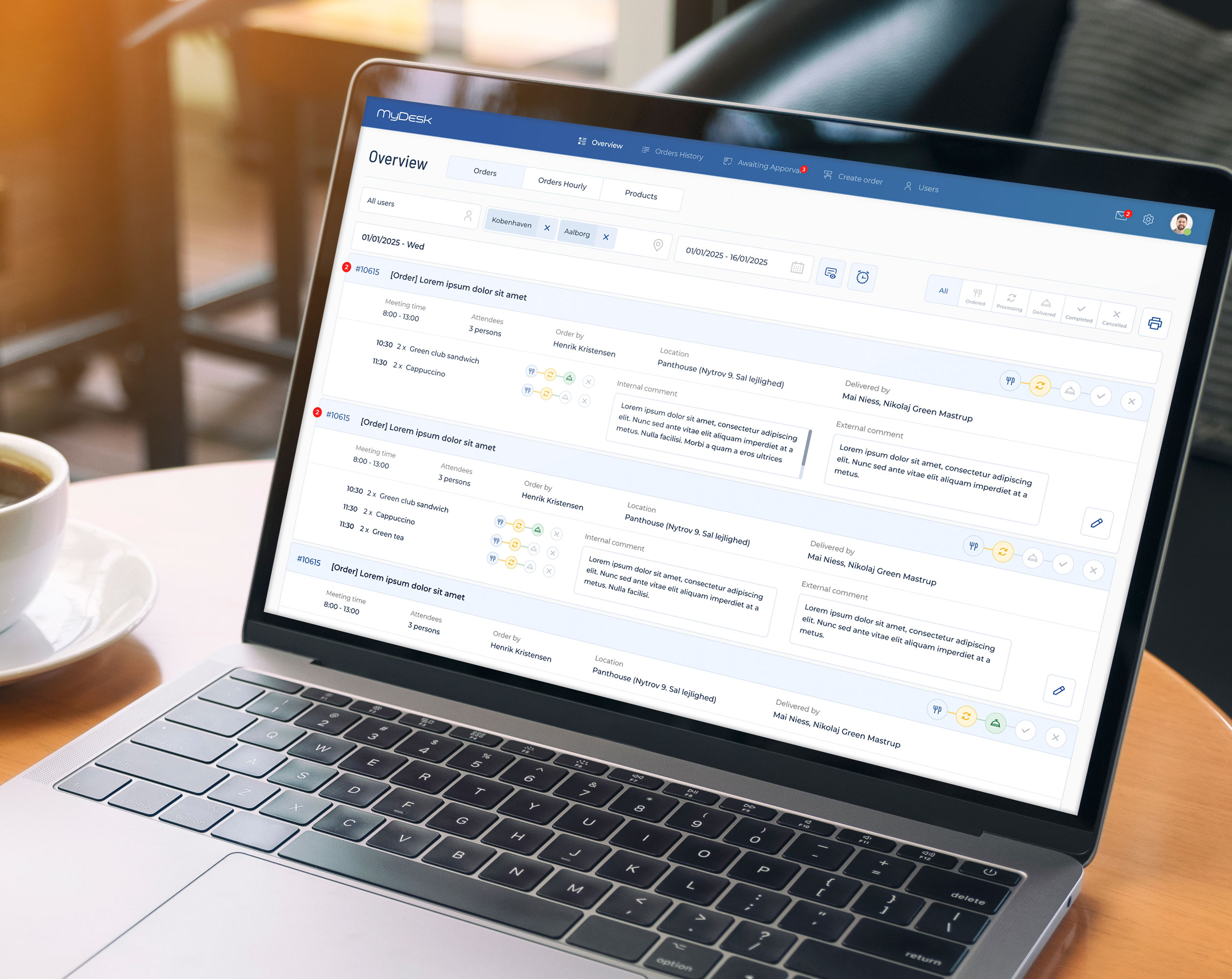 Brug MyDesk analytics til at få overblik over catering