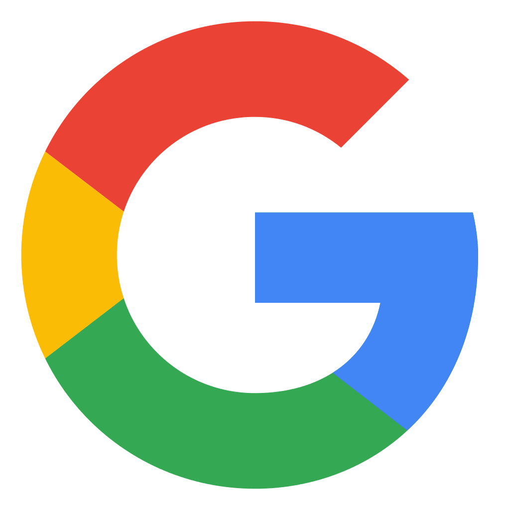 Google logo: a large multicolor G with red, yellow, green, and blue segments.
