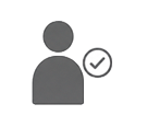 Verified user profile icon (user silhouette with a check mark badge)