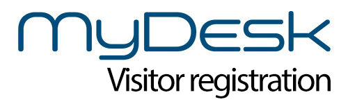 myDesk logo with the subtitle 'Visitor registration'